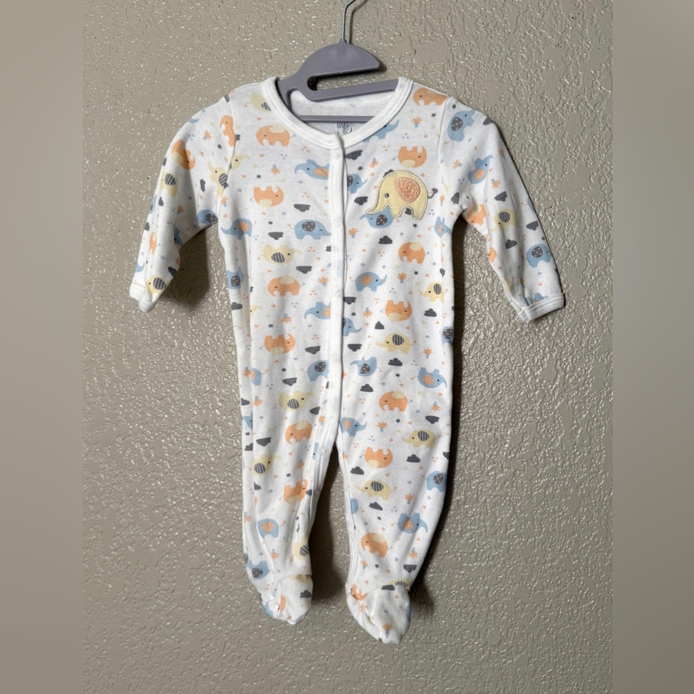 Elephant Print Baby Onesie